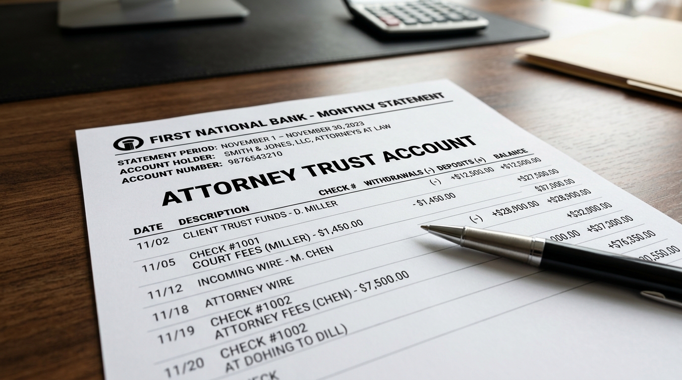 Managing client funds in an attorney trust account
